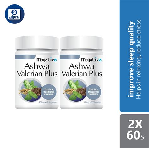 Megalive Ashwa Valerian Plus Vegecap 2x60s .